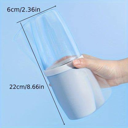 1pc Chic Couples Matching Mouthwash Cup Set with Leak-proof Lids - Perfect for Home & Travel, Compact Toothbrush Holder for Hassle-free Organization