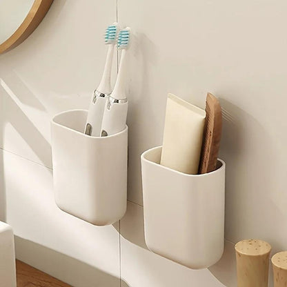 3pcs bathroom toothbrush holder, wall-mounted toothbrush storage rack, bathroom storage rack, bathroom multi-functional storage box, bathroom supplies