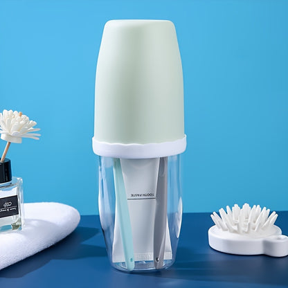1pc Chic Couples Matching Mouthwash Cup Set with Leak-proof Lids - Perfect for Home & Travel, Compact Toothbrush Holder for Hassle-free Organization