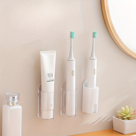 Set of 2 Self-Sticking Toothbrush Holders | No Tools Required for Wall Installation & Space-Saving Design - Ideal for Bathroom\u002FShower Storage (White), Great for Holiday Gift Wrapping, Storage, Gift Presentation, Suitable for All Seasons